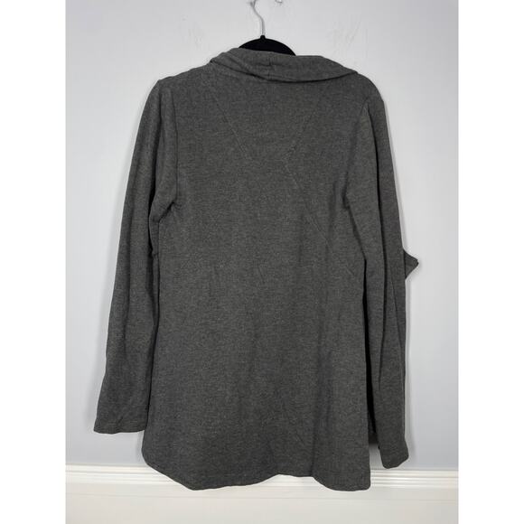 H by Bordeau, Size Medium, Dark Gray Asymmetrical Lightweight Jacket, *Flaw - Picture 5 of 6